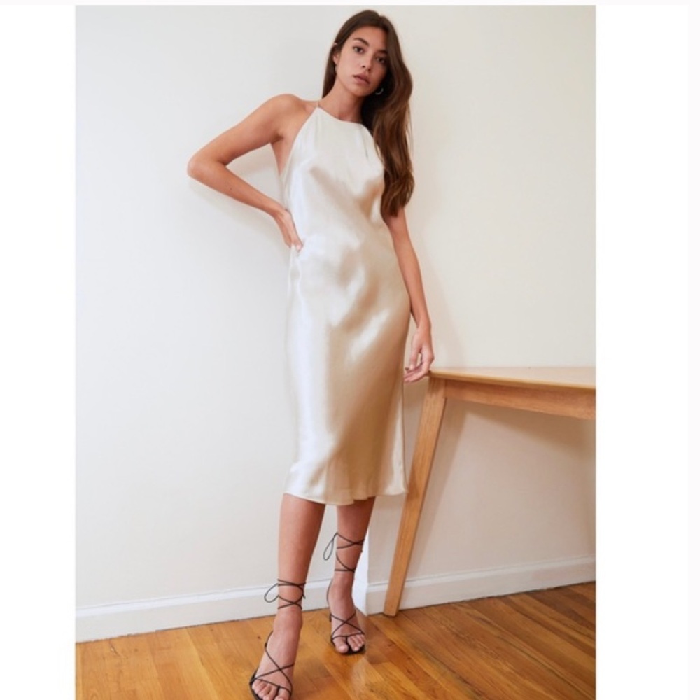 Aritzia Silk Lato Dress | Babaton 2XS | Champagne Gold